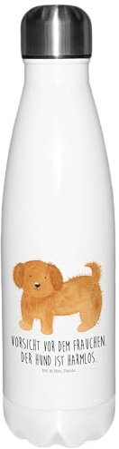 Mr. & Mrs. Panda Thermos Hund Flauschig - Geschenk, Thermosflasche, thermosflaschen, Hunde, Hundeliebe, Witzig, Thermoflasche, Edelstahlflasche, Sprüche, trinkflaschen, Hundemama