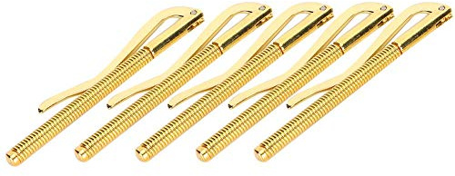 5Pcs Geld Geldklammer Galvanisierter Stahl Hohe Härte Feder Geldklammer Feder Geldklammer 80mm für Leder Geldbörse(Golden)