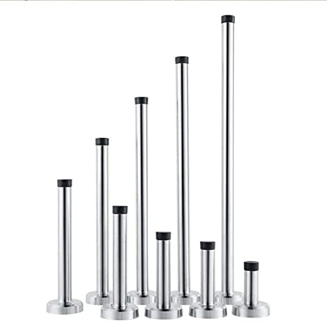 ZPPZ Wandtürstopper Edelstahl Türanschlag Stopper Wandmontage Türstopper Hochleistungs-Edelstahl-Stoßdämpfer-Gummipuffer für die Wand 12cm
