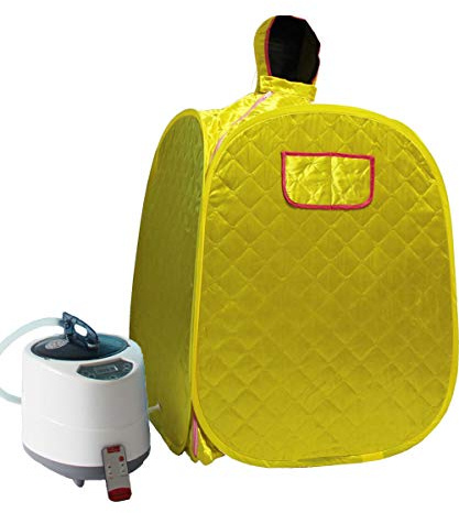 KOVFBRO Tienda de sauna Sauna portátil en casa Sauna Sauna de vapor residencial personal 220V 2L 1000W (1,5 años de garantía) Dorado