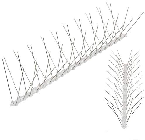Taylor & Brown 10 Pack 5 Metre Bird Spikes Deterrent Anti Climb Perch Control Repeller Stainless Steel & Polycarobonate For Pigeons Small Birds Cats