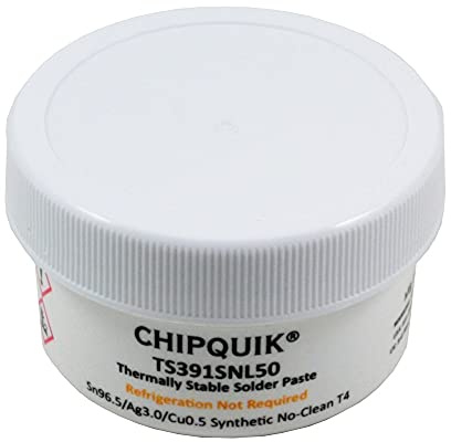 Chip Quik TS391SNL50 Thermally Stable Solder Paste No-Clean Sn96.5/Ag3.0/Cu0.5 T4 (50g jar)