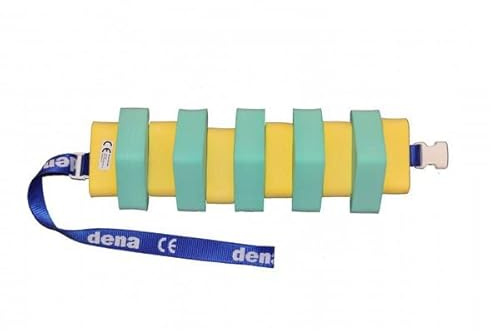 Schwimmgürtel Jugendliche Farbe Grün/Gelb mit Sicherheitsverschluß 100cm Länge, verstellbarem Gurtband und abnehmbaren Plastazote-Schwimmern. Geeignet für Schwimmtraining. Nur so viel Hilfe wie nötig!
