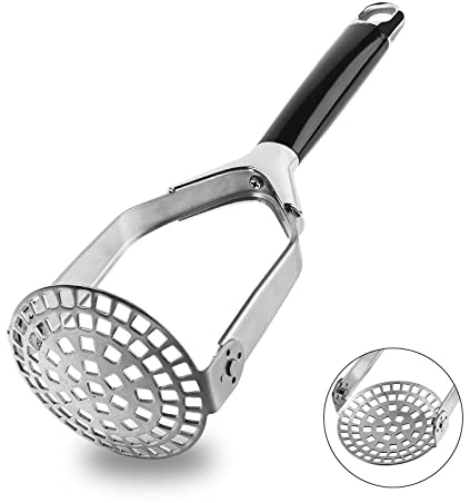 Joyoldelf Schiacciapatate in acciaio inox resistente, pieghevole, utensile da cucina e schiacciapatate, perfetto per avocado, fagioli, verdure, frutta, alimenti per bambini, carne
