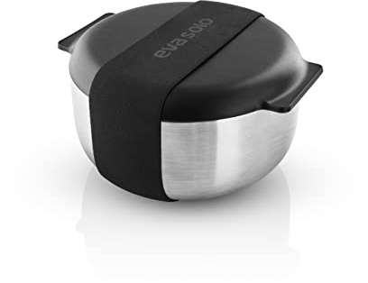 EVA SOLO | to Go Brotdose | Hält die Speisen für längere Zeit kalt, nachdem sie aus dem Kühlschrank geholt wurden – Thermobehälter & doppelwandige Deckel. Inkl Gummiband | Steel/Black