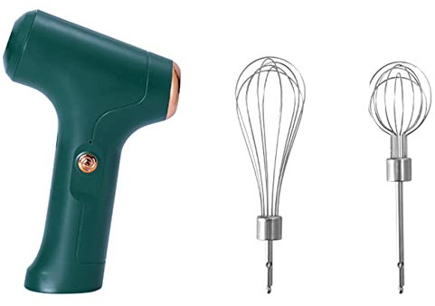Huusuei Mini licuadora inalámbrica, batidora eléctrica, batidora de mano, automática, crema, pastel, hornear, batidora de masa, verde
