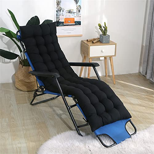 Morbuy Espesar Cojín para Tumbona de Jardín, Suave y Cómodo Cojín Reclinable Colchoneta Tumbona Exterior Ideal para Sala de Estar Tumbonas, Sillas y Hamacas (48x158cm,Negro)