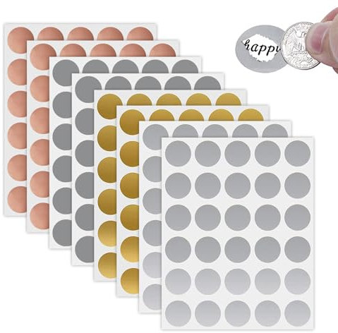 Rubbelaufkleber 25mm 240 Stück Rubbelsticker Rubbel Aufkleber Etiketten Runde Rubbellose Selber Machen Aufkleber für DIY Handwerk Scrapbook