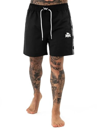 Lonsdale Kirbuster Bañador para Hombre, Blanco/Negro, L