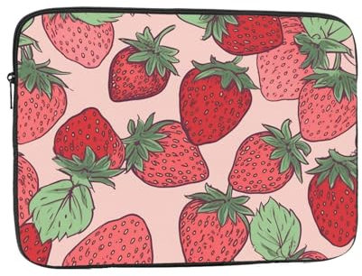 Laptop Case Sleeve 17 inch Laptop Bag Shockproof Computer Carrying Cover Protective Strawberry Pattern Notebook Case