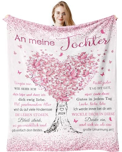 Jinmaple Geschenk für Tochter Von Vater Mama, Geschenke für Lieblingstochter, Lieblingstochter Decke 130x150CM,18 Geburtstag Mädchen, Geburtstagsgeschenk 18 Jahre mädchen