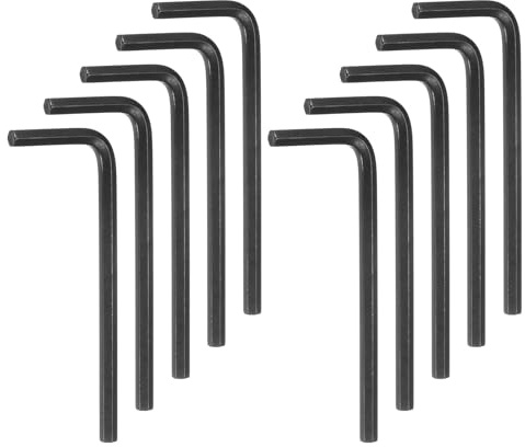 QUARKZMAN 10 Piezas de Llave Hexagonal 9/64 L-Shape Hexagon Sae Wrenches de Acero Cromado Vanadio para Reparaciones en el Hogar, Color Negro