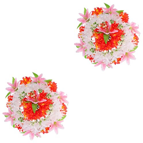 IMIKEYA Kranz Für Friedhöfe 2st Kranz Blumenstrauß Grabblumenurne Künstliche Girlande Künstliche Friedhofsblumen Grab Künstliche Opferkränze Erinnerungsstrauß Blumengirlande Grabschmuck Seidenblume