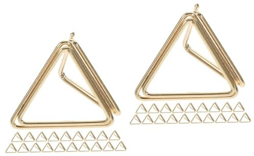 Lurrose 40stücke Mini Tischkartenhalter Im Dreiecksdesign Papierclips Für Hochzeiten Und Notizen Goldene Memo Clips Für Vielseitige Anwendungen