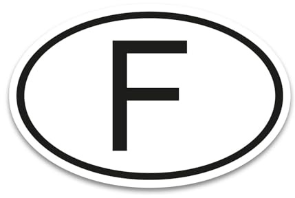 iSecur F Aufkleber Länderkennzeichen Frankreich 17,5 x 11,5 cm - kfz792 | Selbstklebender Länderkennzeichen-Aufkleber F, UV-beständig, wetterfest und langlebig für Fahrzeuge und Anhänger