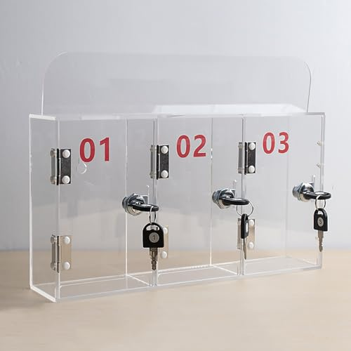 CMYAOYC Casier Transparent pour Téléphone Portable, Boîte de Verrouillage en Acrylique pour Salle de Classe, Casier de Rangement pour Téléphone Portable avec Serrures de Porte et Clés