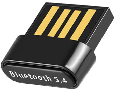 Chiavetta Bluetooth 5.4 per PC Bluetooth USB Adattatore Bluetooth Trasmettitore Low Latency，Plug & Play für PC,Mouse, Tastiera, Cuffie, Telefono Cellulare, Altoparlanti con Windows 11/10/8.1（Nero)