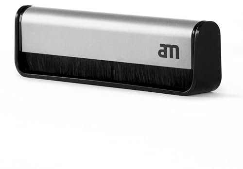 am Brosse à Vinyle Antistatique en Fibre de Carbone – Brosse de Nettoyage pour disques – Accessoire Tourne-Disque Vinyle – Produits et Accessoires de Nettoyage pour vinyles, Argenté