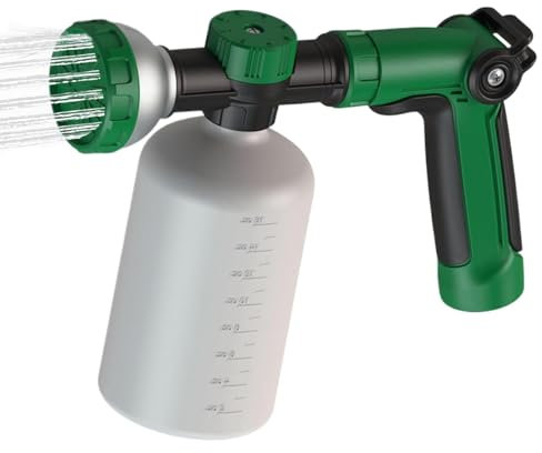 Schlauchsprüher mit Flasche – Bewässerung von Pflanzen Schlauchende Flüssigseife Sprüher – Hofreinigung Anti-Rückfluss Schlauchsprüher mit 500 ml Flasche für Sträucher, Gemüse