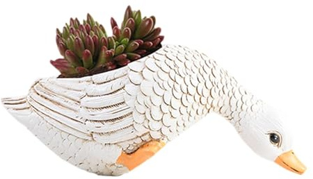 Macetas de resina, macetas para suculentas, maceta de gallo/pato, contenedor de resina para plantas de interior, bonita estatua para interiores y exteriores, macetas suculentas de animales para