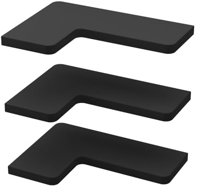 Vicco Eckregal Curva, Schwarz, 40.5 x 2.5 cm | 3er Set, zur Wandmontage geeignet für platzsparende Aufbewahrung