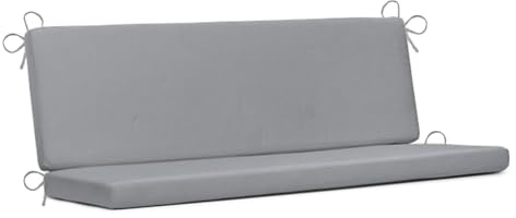 PARAMAISON Cuscino Dondolo 3 Posti Cook, Sfoderabile, Antigraffio, con Laccetti, Interni od Esterni, Imbottitura 5 cm, Universale | Grigio 135x55 cm