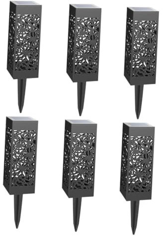 NUOBESTY 6pièces Lampe Solaire Creuse Pour Pelouse Imperméable Éclairage De Pour Cour Et Extérieur Lumière Blanche Chaude Lot