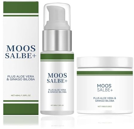 Moossalbe Plus, Moossalbe Gesicht Falten Testsieger, Moossalbe gegen Mundfalten, Aktiv Hautreparatur Moossalbe, Mooscreme mit Aloe Vera gegen Falten, Antifaltencreme Soforteffekt (A+B, 100g)