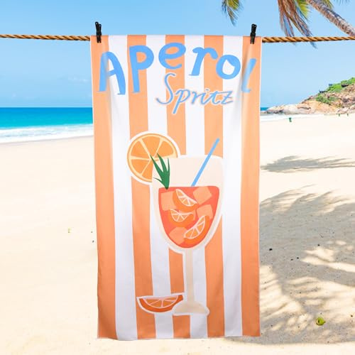 Holy Aperoli Strandtuch – Aperol Geschenk für den Sommer – 180 x 90 cm Handtuch, Sandfrei & Schnelltrocknend – Lustiges Aperol Spritz Design – Strandtuch für Aperol Fans (Orange)