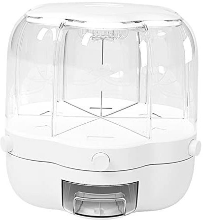 HouseVibe Sealed Rice Storage Container with Multi Measurements Dispenser for Pantry Organization White 9kg Capacity