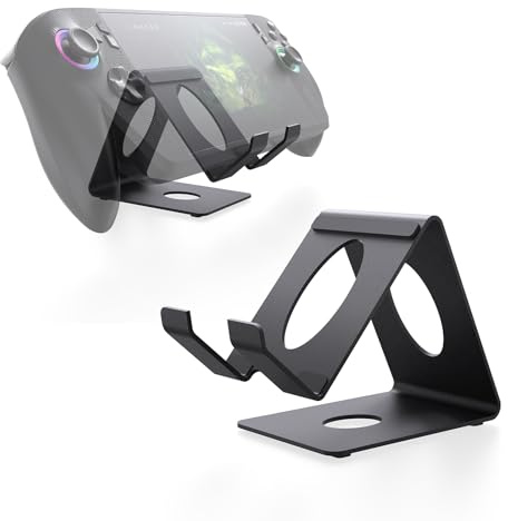 XBERSTAR Handheld Console Stand for ASUS ROG Ally X/for Switch 2/for Legion Go/for Steam Deck Handheld Game Console Desktop Stand Holder Mount (Black)