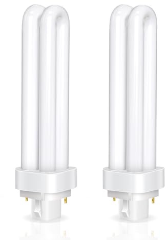 2 Pezzi Lampadine Tubolari PLC G24d-3 a 2 Pin 26W, Luce Bianca Fredda 6500K, Dimensioni: 17 cm,1600LM, Tubo Doppio Giro 2U, Non Regolabile, Adatta Per Cucina, Sala da Pranzo, Bar, Camera da Letto