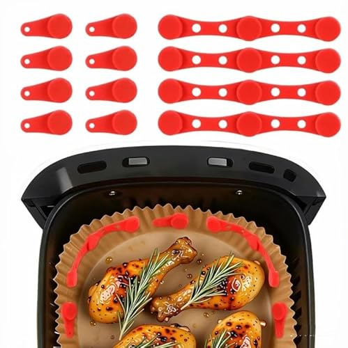 Boucle Magnétique Silicone pour Friteuse à Air,Aimants Universels Friteuse | Friteuse à Air pour Fixer les Chemins Cuisson Empêche Brûlage Papier Résistant la Chaleur Réutilisable