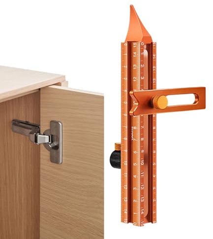 Wood Marking Tool - 4 Sided Magnetic Base Tool | Measuring and Marking Tools, for Angle Cutting, Tiles, Floors, Carpentry, Construction