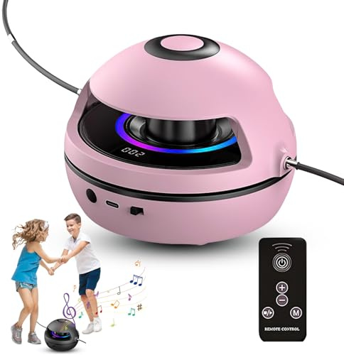 Elektronisches Springseil mit Fernbedienung für Kinder, Automatisches Springseil mit LED-Display, Bluetooth Musik, 10 Geschwindigkeitsstufen, Intelligentes Sprungtraining für Kinder (rosa)