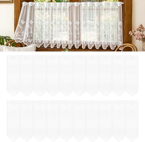 Kinesgsg 2Cortinas Cortas Ventana Lateral, 45X130CM Visillos Cortina Bistró | Transmisión de Luz, Cortinas de Cocina Modernas, Con agujeros, Estilo Campestre, para Ventana de Cocina, Salón