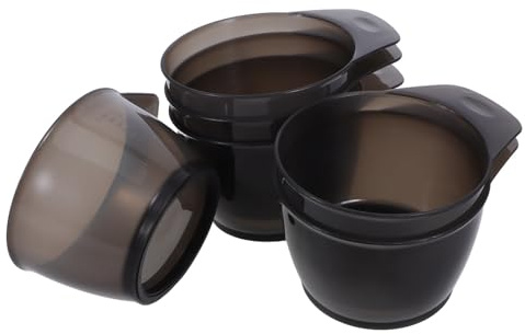AKOOSY Tazón para tinte de cabello de salón 6 piezas de plástico negro para mezcla de color y aplicación en uso profesional y casero