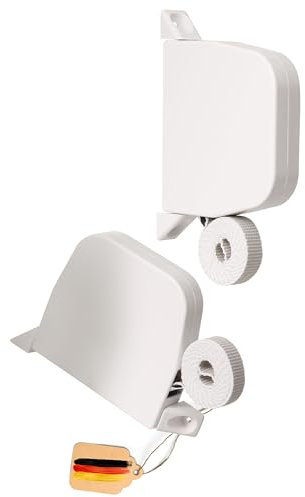 2 X rollwin avvolgitore per tapparelle, montaggio a parete con cerniera System Colore Bianco con cintura 14 mm larghezza