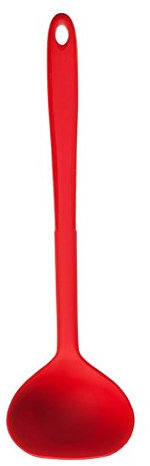 Kochblume Schöpfkelle L | Premium-Silikon & BPA frei| Hitzebeständig | Spülmaschinenfest | 30cm | Farbe: rot