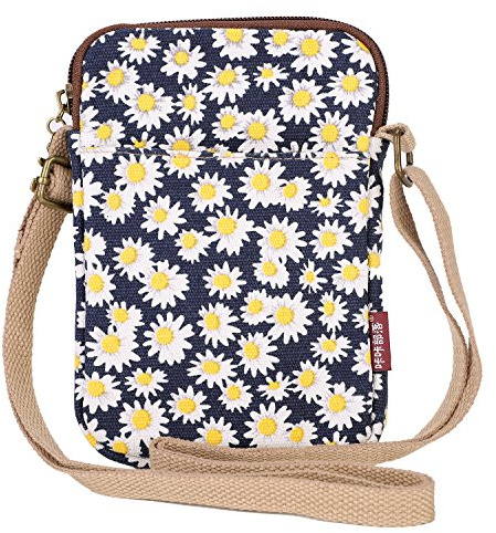 Cellphone Bag Small Canvas Cross Body Shoulder Bag Mini Messenger Casual Satchel Cards Money Organizer Pockets Coin Holder Bag Pouch Handbag Leisure Purse for iPhone X / 8/7 Plus / 7 / 6s Plus