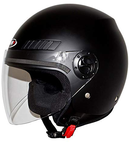 Shiro - Casco Jet Abierto sh-62 GS para Adultos - Marca shiro Color Negro Mate Talla M