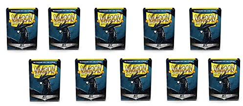 10 Packs Dragon Shield Matte Jet Standard Size 100 ct Card Sleeves Display Case