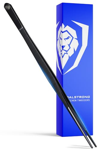 DALSTRONG - Professional Kitchen & Cooking Tweezers - High-Precision - Black Titanium Coated - 12 - BBQ, Plating, Multi-use