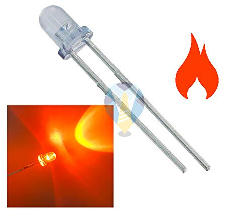 10 pezzi Diodi led 3 mm 3v effetto fuoco orange tremolante ideali per modellismo presepi diorami plastici