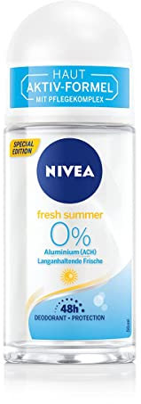NIVEA Fresh Summer Roll-on Deodorant (50 ml), Aluminium-free (ACH) with Summery Fragrance and Refreshing Formula, 48h Protection