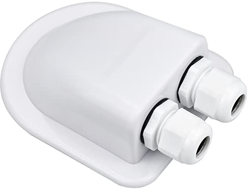 LUCKYKODOR Doppia Passacavo Tetto Camper Pssacavo per Tetto IP68 Impermeabile Ghiandola di Ingresso del Cavo Solare 3-12mm per Impianto Solare,Tetti,Yacht,Barca(Bianco)