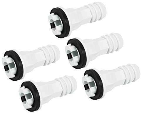 sourcing map Air Conditioner Drain Hose Connector 15mm Tube Straight Fitting Replacement Part Accessories for Mini-Split Window AC, Beige Pack of 5