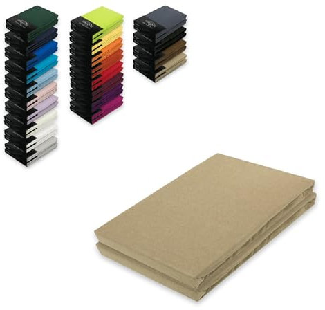 EXKLUSIV HEIMTEXTIL Doppelpack Jersey Spannbettlaken 90-100 x 200 cm Sand