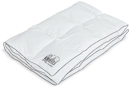 RIBECO GERMANY 200x220 cm weiß -warm Daunendecke, anschmiegsam, hochwertig, Made in Germany