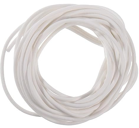sourcing map Silikon Schaumstoff Dichtstreifen 2mm(0.08) Durchmesser 5 Meter(16.41 Ft) Lang Schwamm Gummi Wetter Dichtstreifen Runde Gummi Kordel Festes für Basteln Rohr Handwerk